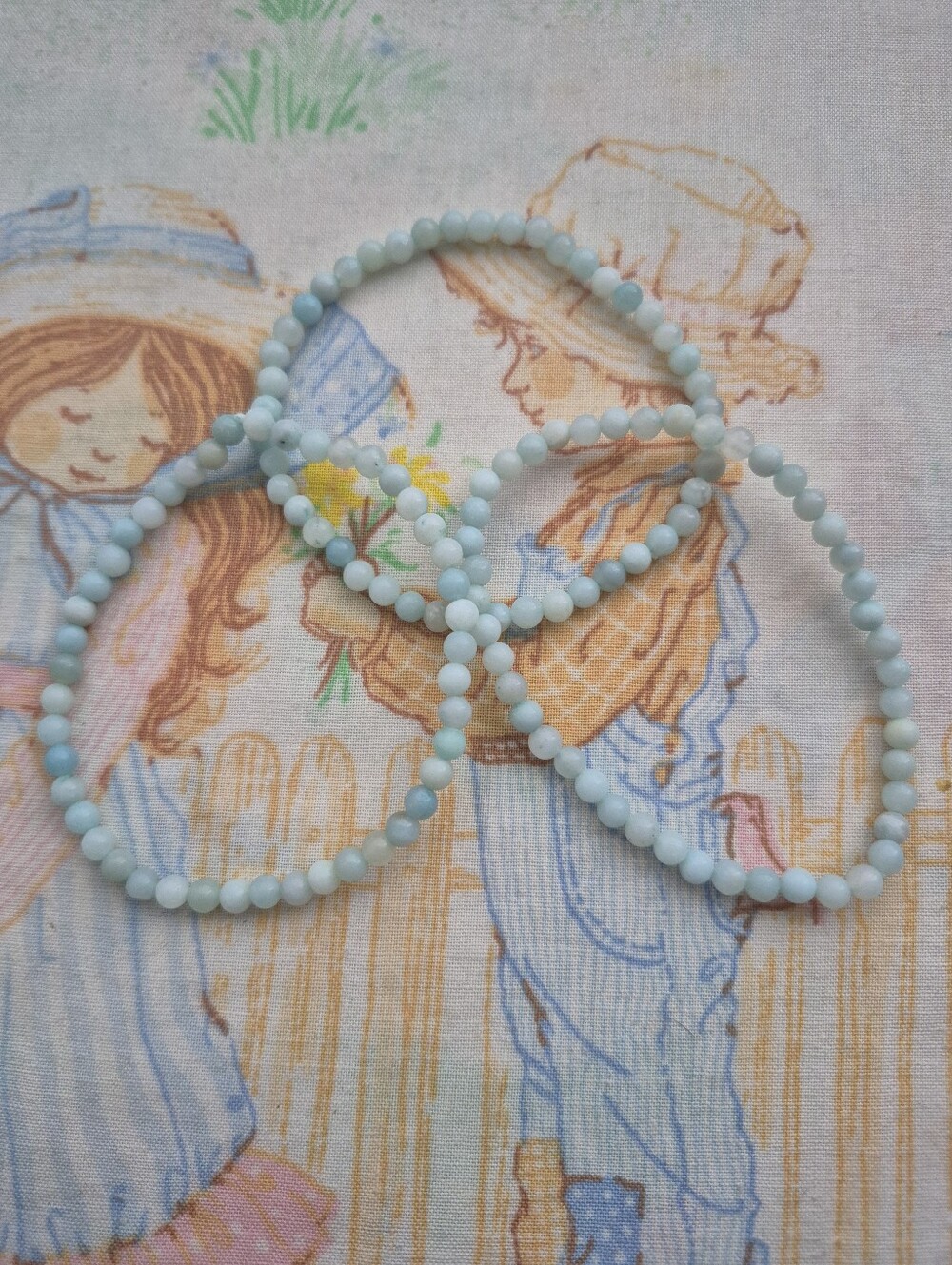 🌙3 Amazonite Stone Stacking Braclet Trio NWT - Picture 2 of 10